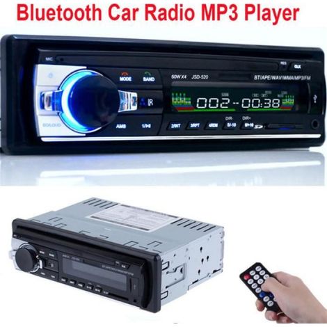 Letouch Autoradio Bluetooth Poste Radio Voiture 12V 1Din MP3 Lecteur de Voiture Stéréo Soutient FM-USB-SD-AUX-Bluetooth -HB065 (1/4)