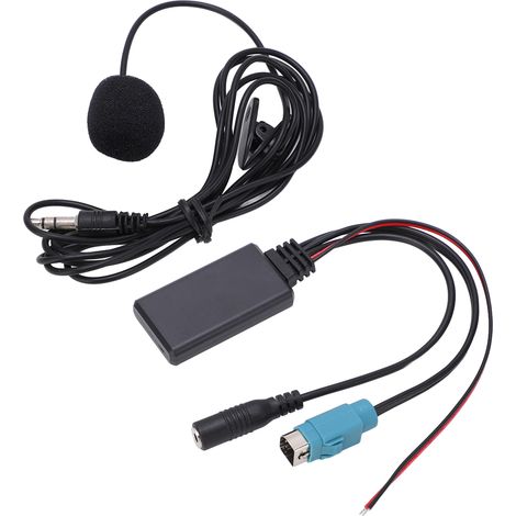Adaptateur de câble Bluetooth AUX IN pour autoradio avec microphone amovible et transmission rapide, compatible avec les modèles Alpine à partir de 2009. (1/5)