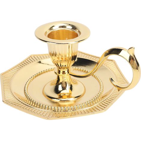 Retro-Handkerzenständer aus Zinklegierung für Tischdekoration, Gold (1/5)