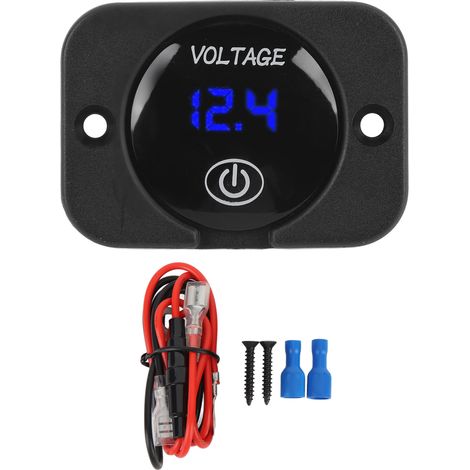 Voltmetro con interruttore a sfioramento da 5 a 48 V, display digitale a LED, pannello voltmetro resistente all'acqua per imbarcazioni, motociclette, camion, UTV e auto. (1/5)