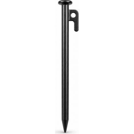 Piquet de tente acier renforcé 30 cm noir pour camping (1/5)
