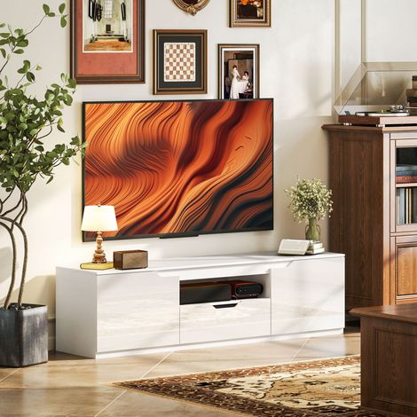 Mobile TV con cassetto e 2 ante in legno 160 cm OKMYHOME (1/5)
