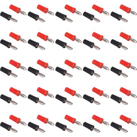 Lot de 20 fiches bananes à souder en ABS et laiton nickelé, accessoires pour instruments d'enseignement, 4 mm (1/5)