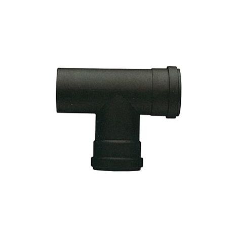 raccordo a T 12 cm 120 mm acciaio attacco FFM per stufe a pellet 1,2 mm porcellanato