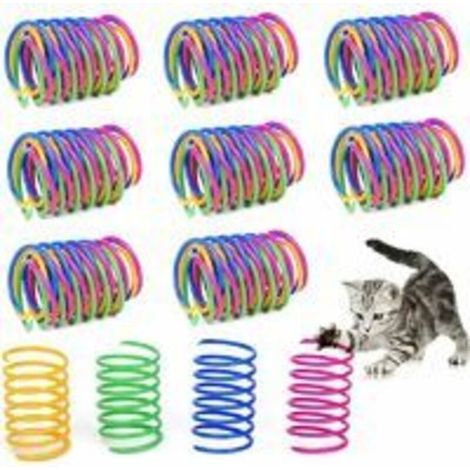 Katzenfederspielzeug, Spiral-Katzenspielzeug, buntes Feder-Katzenspielzeug, interaktives Katzenspielzeug, Spiralfeder-Spielzeug, Kätzchenspielzeug, langlebig und weich für Kätzchen zum Beißen, Jagen,