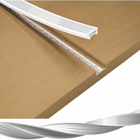 Bande LED de 3 m, 10 × 10 mm, profilé LED en silicone, tube néon étanche et flexible pour lumière néon homogène, couverture DIY pour plafond, armoire, bar, panneaux acoustiques, blanc laiteux (1/5)