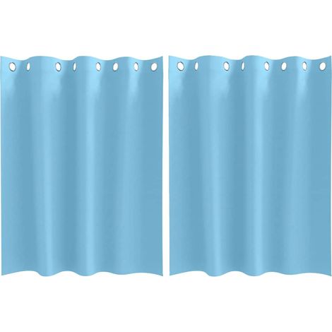 Maison Exclusive - Tende Blackout con Anelli 2 pcs Blu Chiaro 140 x 140 cm