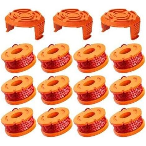 BUNTHAUS PA AIPER 12 Pack Bobine Fil Coupe Bordure 3m - WA0004.1/WA0010 Coupe Bordures Ø1,65 mm, Bobine de Fil Debroussailleuse(12 Fil Coupe Bordure,3 Couvercle) (1/4)