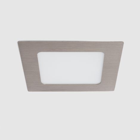 LED Einbaustrahler flach 6W Eckig SuperSlim Ausschnitt 105x105 mm Silber 6000K Kaltweiß (1/5)