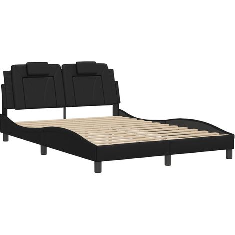 Estructura de cama Viana sin colchón cuero sintético negro 120x200 cm vidaXL (1/4)