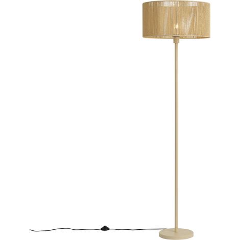 QAZQA Stehleuchte Beige mit Papierschnur-Schirm 50/50/25 - Simplo (1/5)