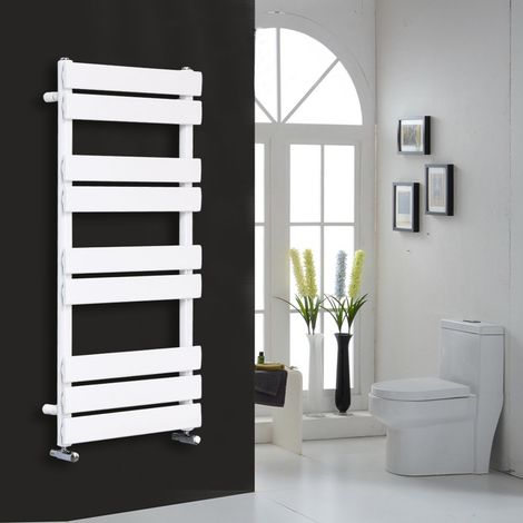 Flat Panel Heated Towel Rail Bathroom Rad Radiator White 1000x600mm