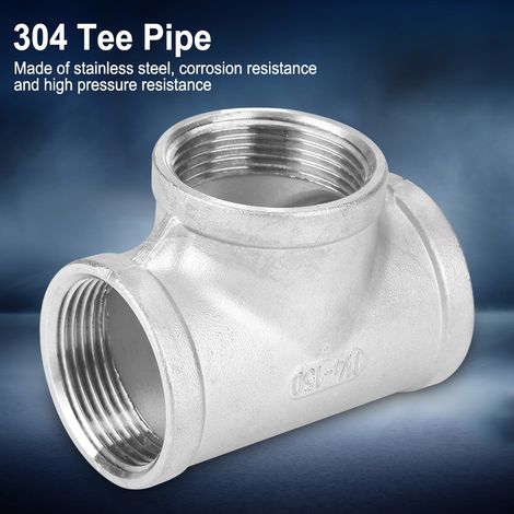 Raccord en T à 3 voies en acier inoxydable 304, adaptateur de tuyau DN32 1-1/4", 1 pièce (1/5)