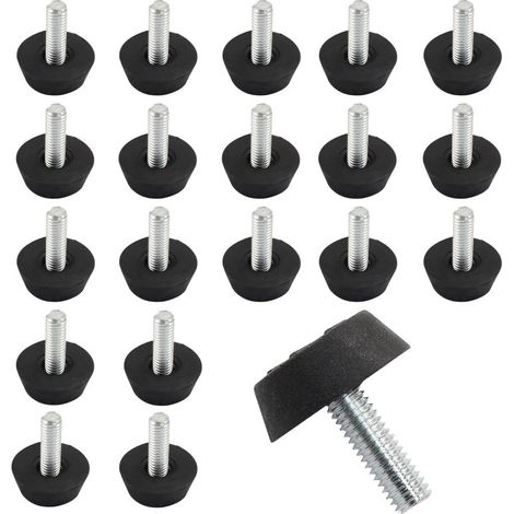 Irovami Patins de protection réglables en acier inoxydable M6 pour meubles, avec trois grands pieds réglables à fil, pour tables et chaises. (1/5)
