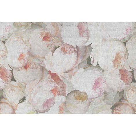 Papier peint panoramique floral vintage Tapisserie panoramique fleurie romantique salon Papier peint panoramique motiif pivoine idéal salon (1/3)