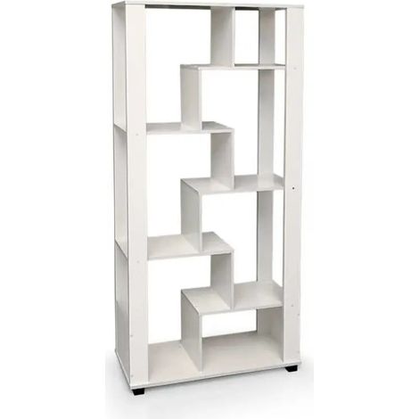 Librería Ermes blanca de diseño moderno 88 x 30 x 176 cm