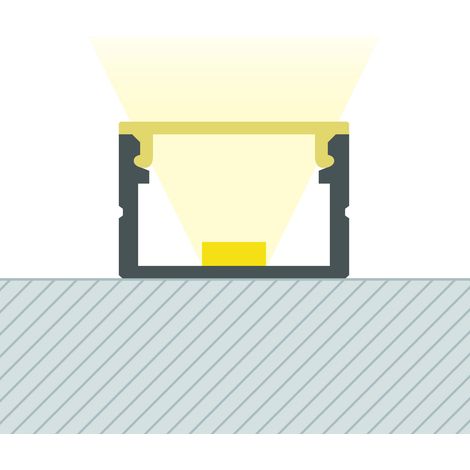 Aluminiumprofil Oberfläche mit durchgehender Abdeckung für LED Streifen bis 15 mm Weiß 2 m Weiß transluzent (1/5)