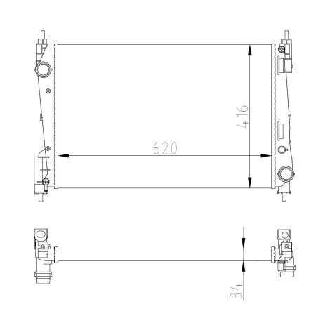 Radiateur, refroidissement du moteur NRF 54752A FIAT 1300297 13313296 55700448