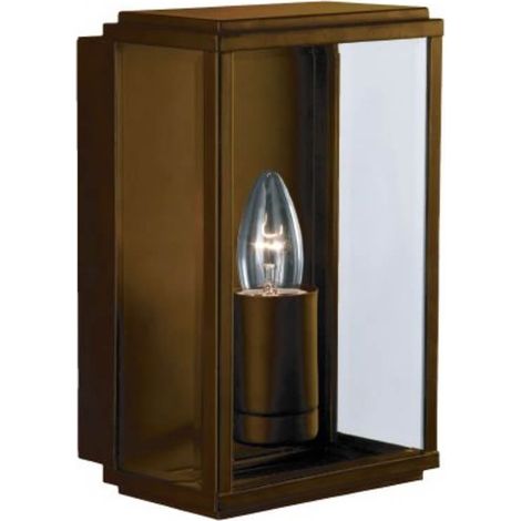 Applique murale suspendue, verre acier inoxydable, brun rouille martelé, 1x E27, hauteur = 25cm (1/3)