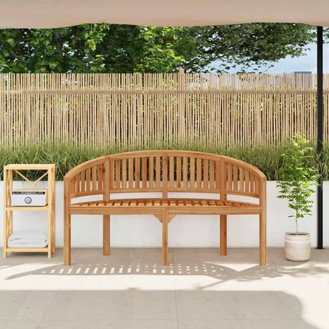 vidaXL Gartenbank in Bananenform 151 cm aus massivem Teakholz