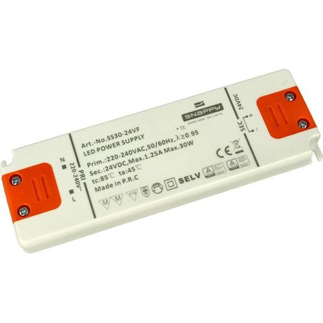 Alimentatore Trasformatore Slim 24V 30W 1,25A 14mm SNAPPY SS30-24VF