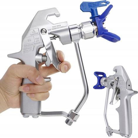 Rosfix UltraSpray PM2PRUS04 – Farbspritzpistole mit 2-Finger-Abzug & Düsenschutz  1/4" Anschluss, 7/8" Düsenaufnahme  Für Spachtelmasse, Farbe, Lack  Airless Lackierzubehör