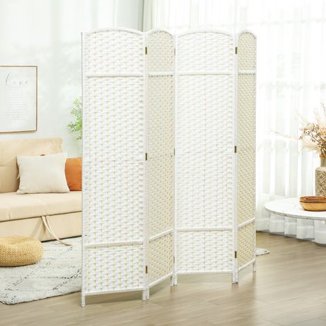Écran Panneaux Pare-pièces Moustiquaire Pliant Salon Chambre Bureau Mobilier Intérieur Blanc 160x170cm