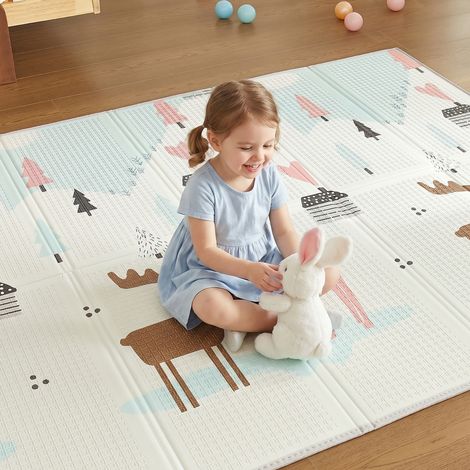 CASABEL Tapis d’Éveil Bébé, Épais & Doux, 180x150cm Motif Cerf