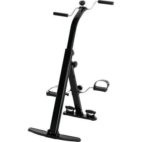 Vélo de rééducation pliable pour les jambes et les bras, écran LCD et guidon réglable en hauteur, noir (1/5)