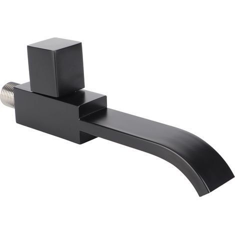 Robinet de lavabo mural G1/2 pour eau froide, accessoires de salle de bains, noir mat (1/5)