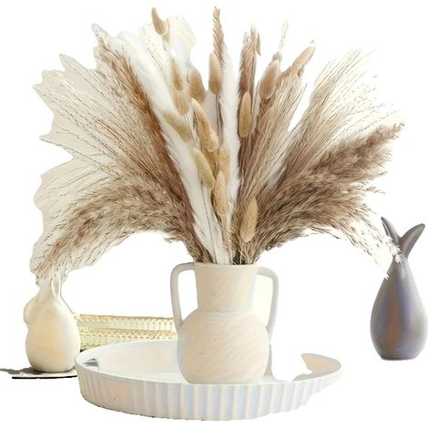 Composizione floreale, erba della pampa essiccata, centrotavola decorativo, stile 1 (1/2)