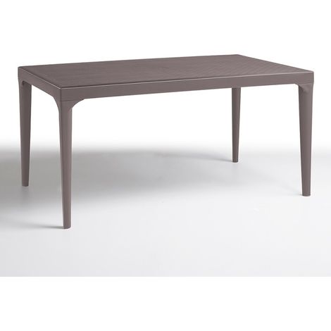 Tavolo da esterno rettangolare 150x90cm giardino bar ristorante Oslo - Tortora