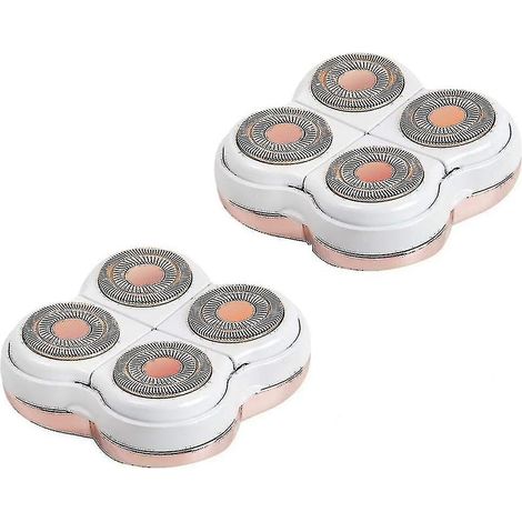 Lot de 2 têtes de rechange pour épilateur visage, compatibles avec le rasoir électrique pour jambes Perfect Women's, toucher parfait et finition lisse, or rose (1/3)
