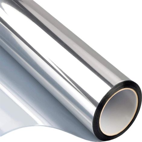 Film teinté miroir pour fenêtre - Protection solaire Économie d'énergie - Pour intérieur et extérieur - 45 x 200 cm (1/5)