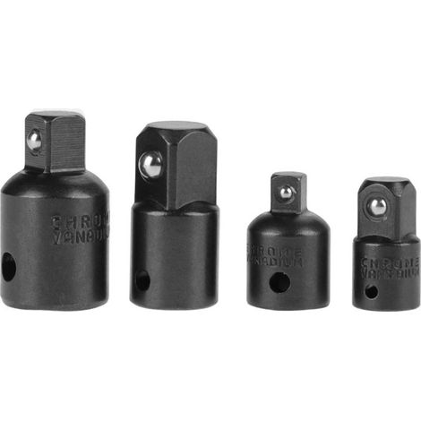 Pissente 4PCS Chrome Vanadium Steel Socket Adapter Reducers, 1/2 "3/8" 1/4 "L\'adaptateur ¨¤ cl¨ avec D¨tente ¨¤ Balle ¨¤ Ressort pour une Connexion ¨¤ Douille S¨curis¨e (BLACK) (1/5)