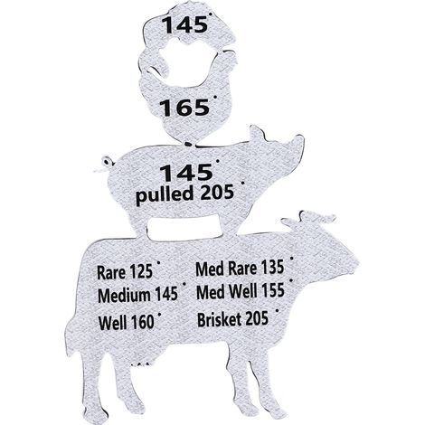 Metallenes magnetisches Fleischthermometer, BBQ-Kochratgeber, Grill- und Räucherzubehör, Geschenk für den Ehemann, Grillparty. (1/5)