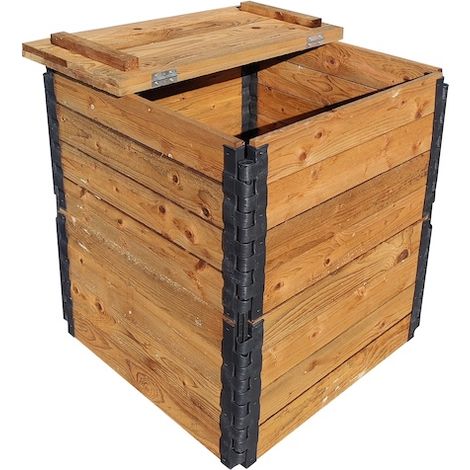 Holzkomposter – 300 l – 70 x 70 x 84 cm – PEFC-Fichte – Hergestellt in Frankreich JANY FRANCE