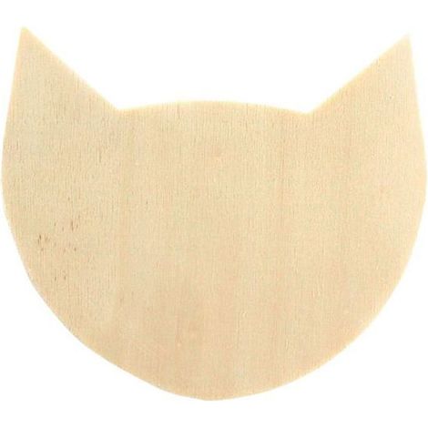 2 patères murales en bois 8,3 x 10,5 cm - chat (1/2)