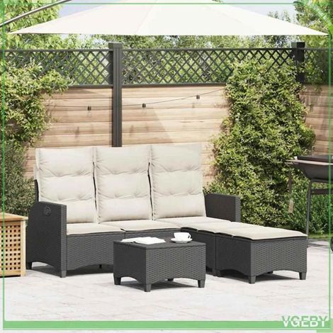 Salon de jardin - Canapé en forme de L - Résine tressée - Coussins déhoussables - Anti-UV (1/5)