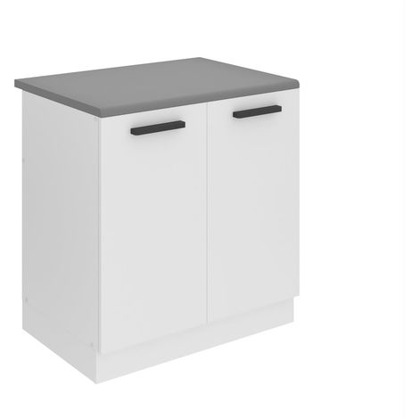 BELINI Meuble Cuisine Bas avec Plan de Travail SDZ I Meubles de Cuisine - Taille: 51,6 x 80 x 85 cm I Meuble sous Evier - 2 Portes I Couleur : Blanc Mat