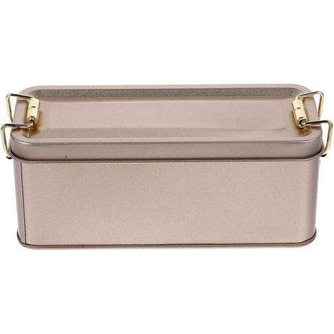 Boîte de rangement vintage en fer-blanc pour biscuits.-15.00X6.00X6.00CM-Golden