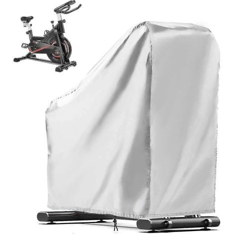 Schutzhülle für Heimtrainer, Indoor-Cycling-Schutzhülle, passend für aufrechte Fahrräder, Schutzhülle für den Außenbereich (Silber 12358113) (1/4)