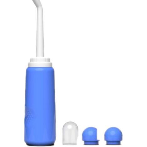Bidet Portable, Bouteille De Bidet Voyage 500 ML pour Le Pulvérisateur Bidet Poche Soins Post-Partum avec Buses De Camping en Plein Air Toilette Personnelle Hygiène Personnelle,Bleu (1/5)