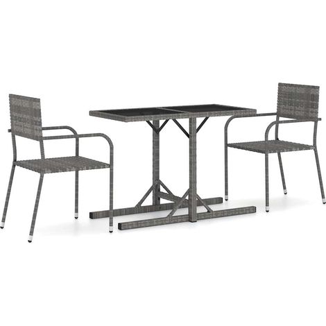 Maison Exclusive - Set Mobili da Pranzo per Giardino 3 pz Grigio (1/5)