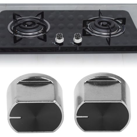 Lot de 2 boutons de commande universels pour cuisinière à gaz, en alliage de zinc, avec interrupteur rotatif. (1/5)