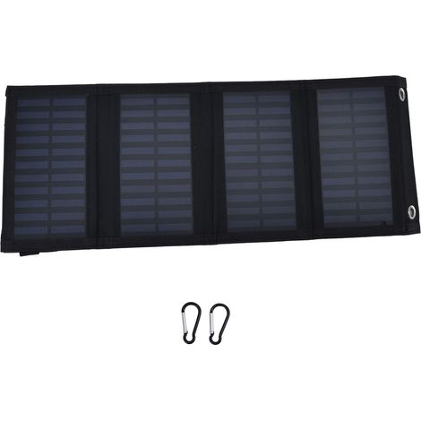 20-W-Solarladegerät (2 A, 5 V) mit hoher Umwandlungsrate, 4-fach faltbar, mit USB-Ausgang, wasserdicht, für Mobiltelefone (1/5)