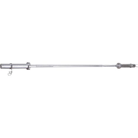 Barra olímpica de 120 cm y 50 mm de diámetro con abrazaderas