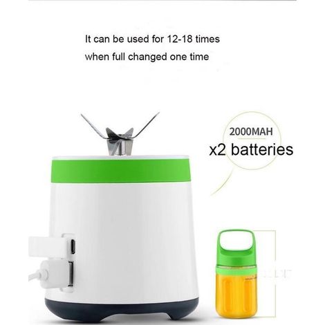 Mini mixeur à smoothie portable – Rechargeable USB – Sans fil – Idéal pour boissons et jus nomades