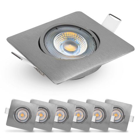 Lot de 6 Spot encastrable, orientable 50°, LED 5W 450lm, blanc chaud 3000K, pour salon cuisine bureau