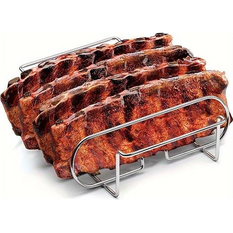 Rib grill, carbon steel barbecue, suitable for smoking and grilling, silver plated, 1 piece. (1/5)